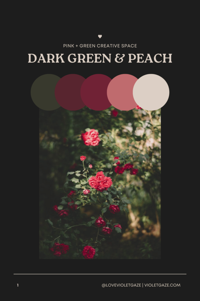 dark green and peach color palette