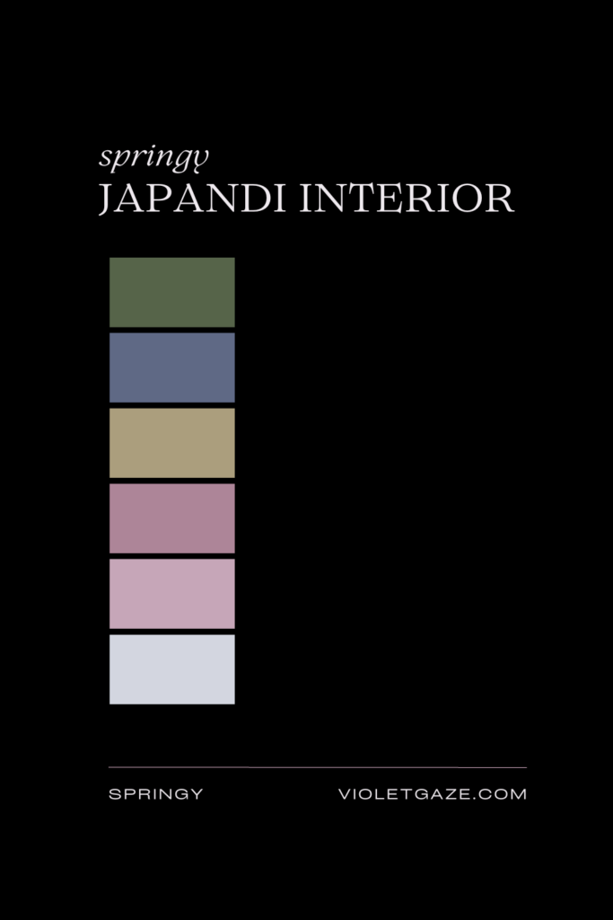springy japandi interior color palette