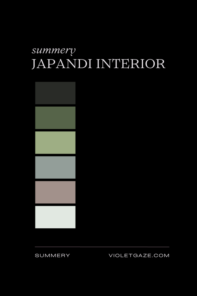 summery japandi interior color palette