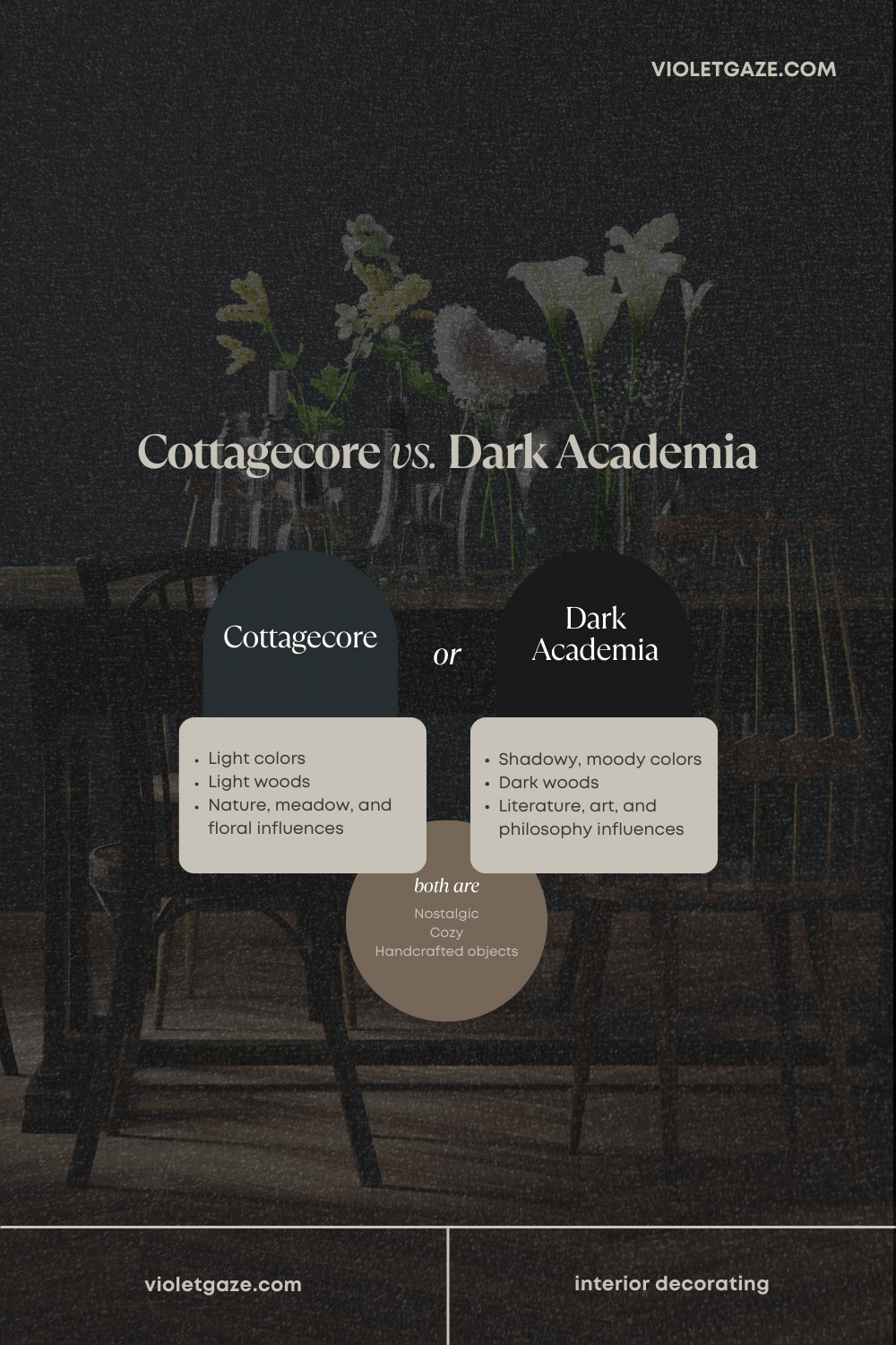 cottagecore vs dark academia comparison