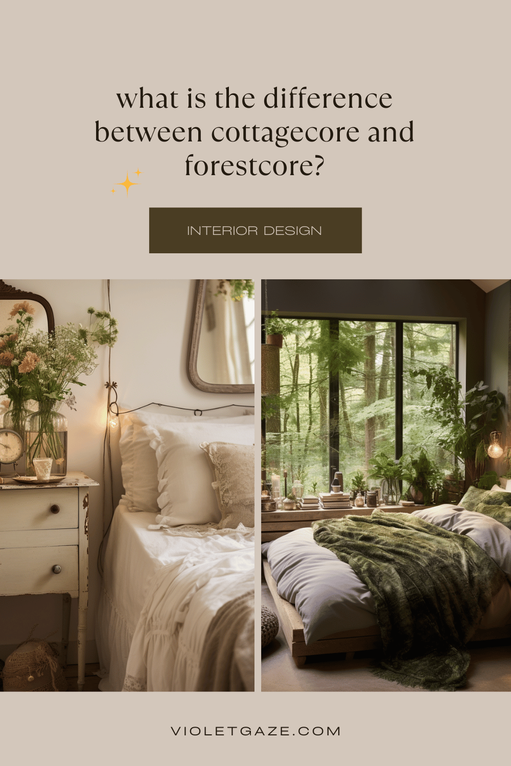 what is the difference between cottagecore and forestcore interior design?