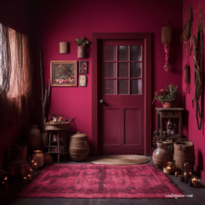 witchcore raspberry room from list of interior design styles
