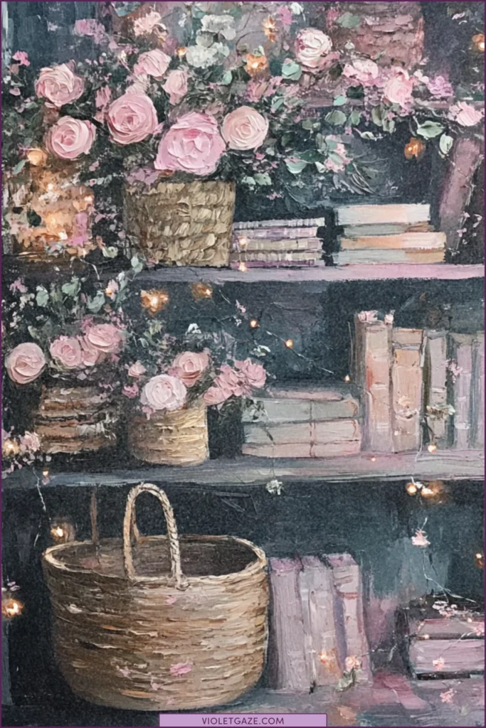 flowers in baskets