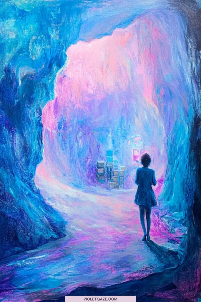 life goals walking in blue cave